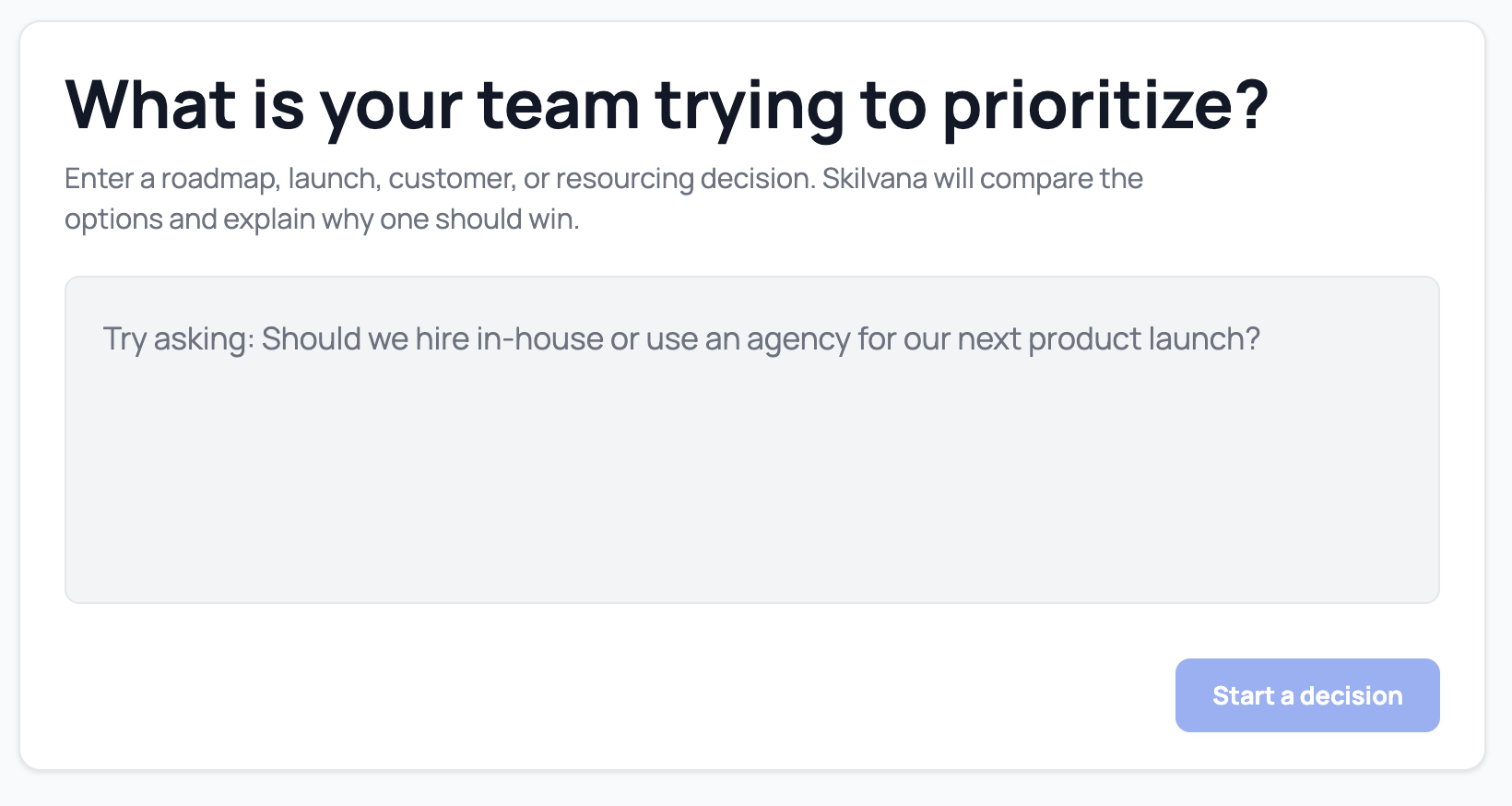 Prioritization prompt screen